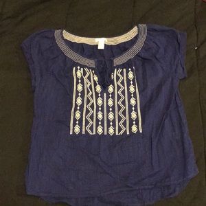 Royal blue tribal printed tee shirt